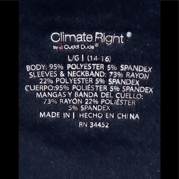 Climate Right Cuddl Duds Lounge/Sleep Top - Picture 4 of 5